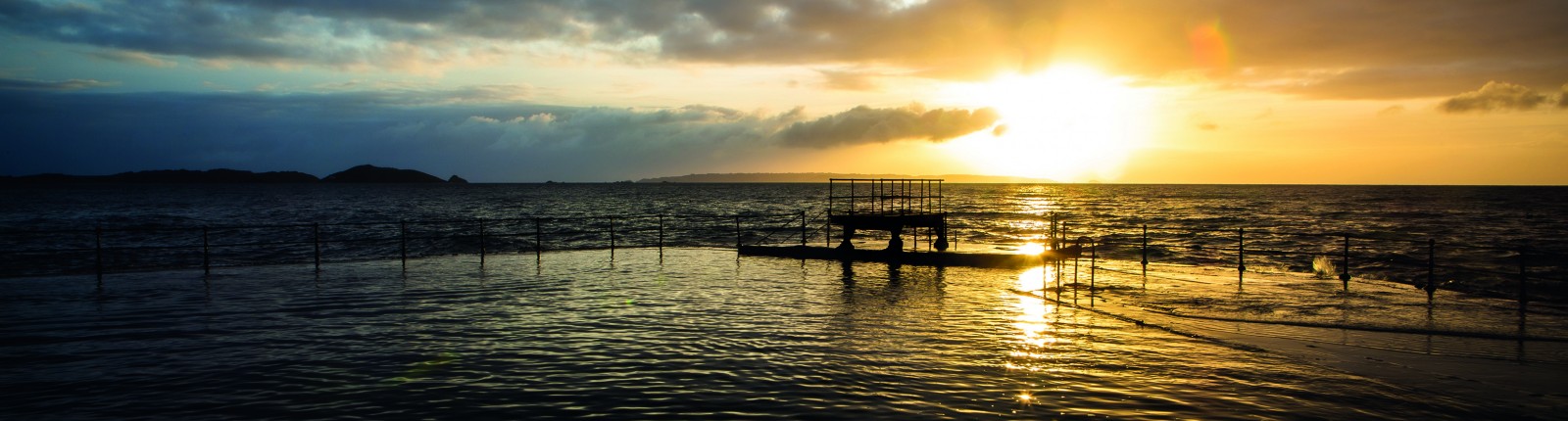 Rock pools at sunset