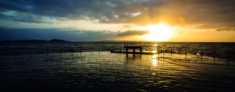 Rock pools at sunset